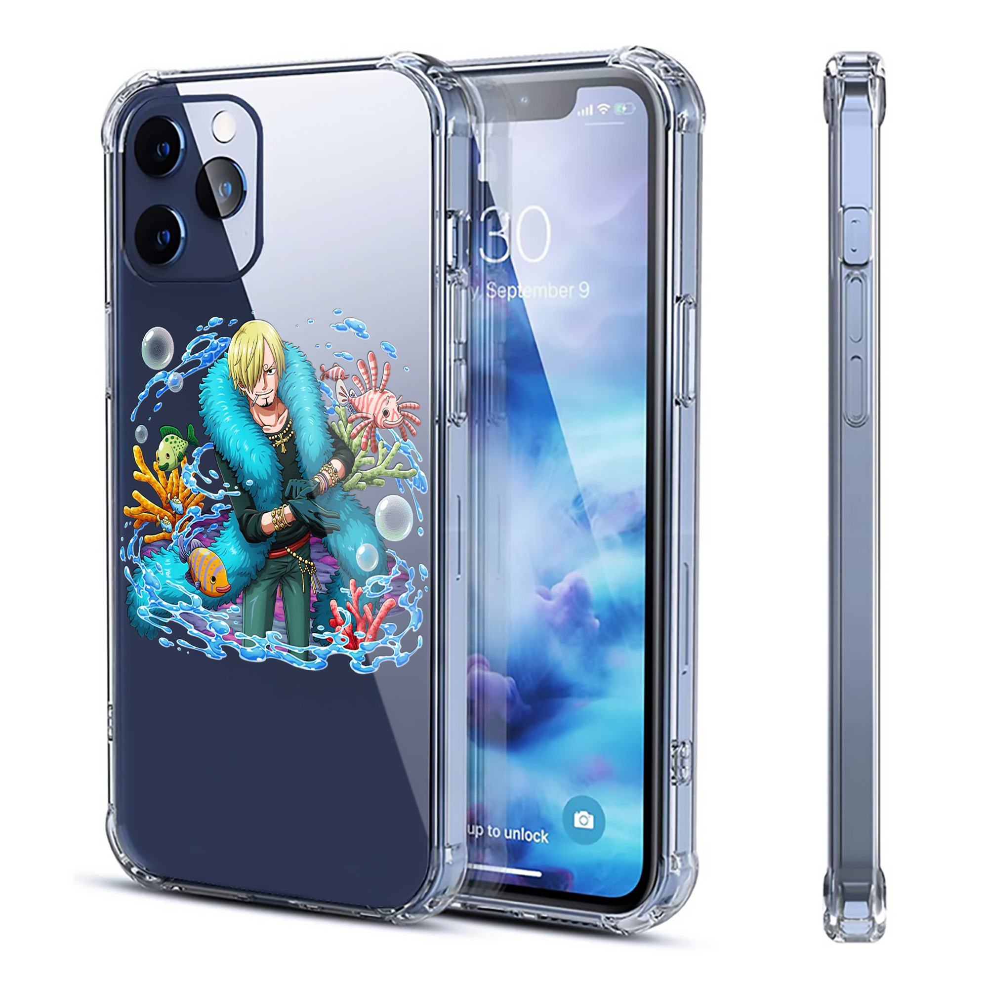 （画像用） ワンピース サンジ ONE PIECE Sanji 【iPhone 12シリーズ対応】透明スマホケース（クリアソフトケース）